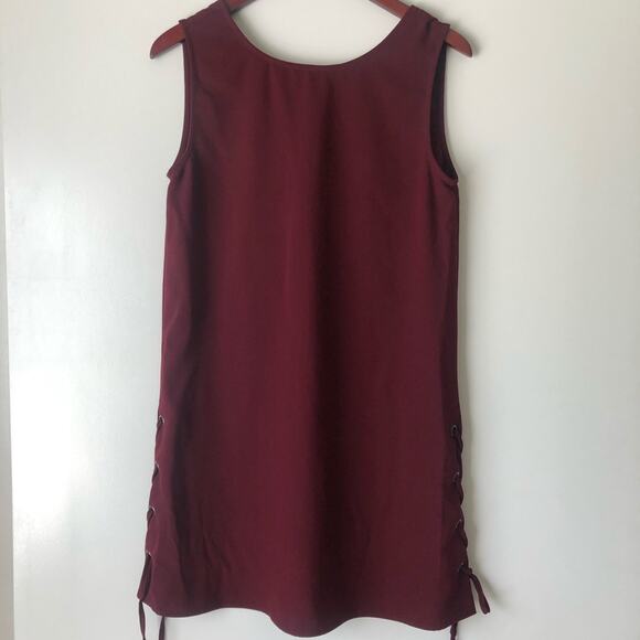 Cupcakes & Cashmere Burgundy Shift Dress Sleeveless Wine Red Purple Size Small - Picture 2 of 8